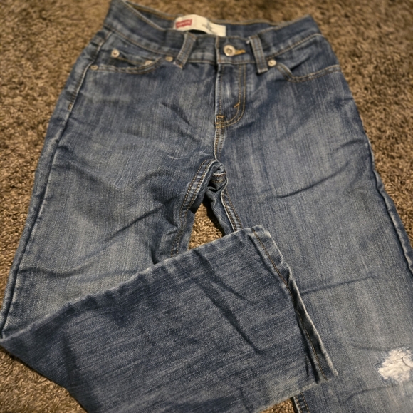 LEVIS 514 Straight leg kids distressed jeans sz8reg 24/22 like new - Picture 2 of 5